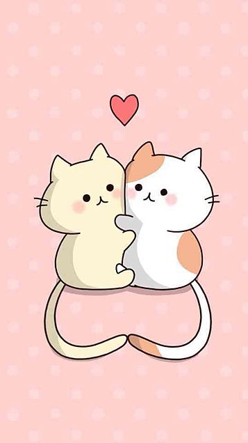 スマホ壁紙 待ち受け 二匹猫 ネコ ピンク色 赤いハート キャラクター 可愛い猫のスマホiphone壁紙 イラスト 写真 画像 待ち受け画面 Naver まとめ