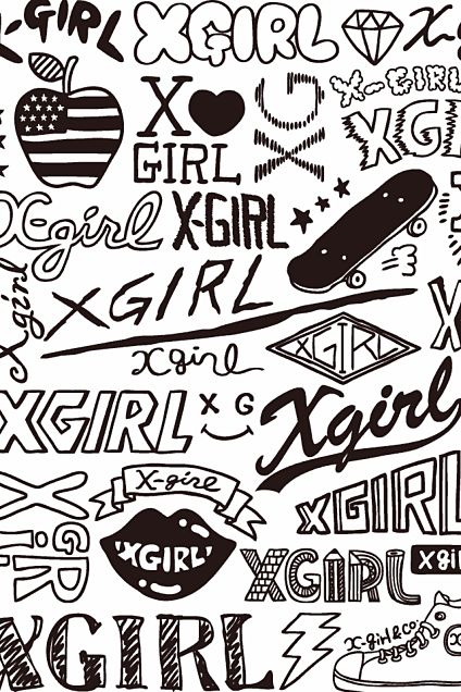 X Girl モノトーン 好きなロゴマークを壁紙に ブランドのiphone スマホ壁紙 ファッション編 大量 Naver まとめ