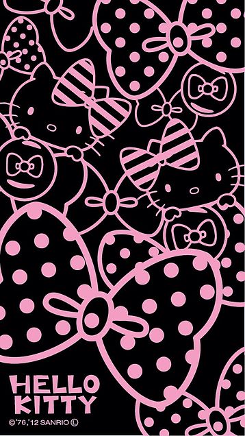 壁紙 かわいい キティちゃん ピンク 黒 Iphone5c 可愛すぎる ハローキティ Hello Kitty スマホ壁紙 サンリオ 画像大量 Naver まとめ