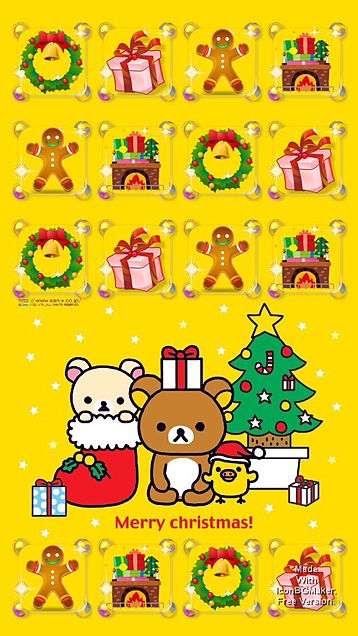クリスマス リラックマの可愛いスマホ壁紙 Iphone待ち受け画面 画像 300 Rilakkuma Naver まとめ